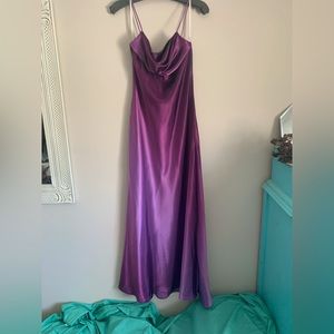 Morgan and Co. purple ombré satin slip dress